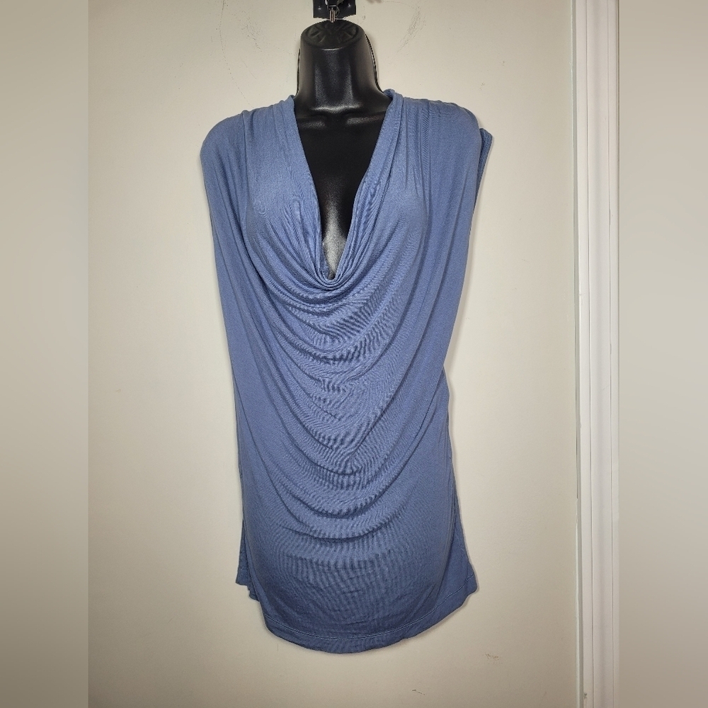 Lascana Cowl Neck Blue Lightweight Blouse sz S